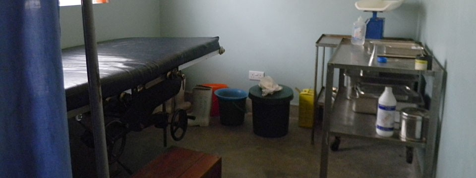 A treatment room in a medical clinic in rural Uganda