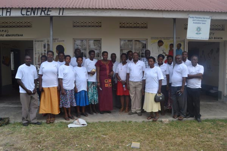 Celebrating the addition of solar powered lights at the Nyabushenyi Health Center